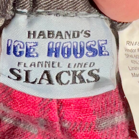 Haband's Ice House Flannel Lined Pants Slacks Men's 42W Short 27L Cold Weather - Picture 2 of 14